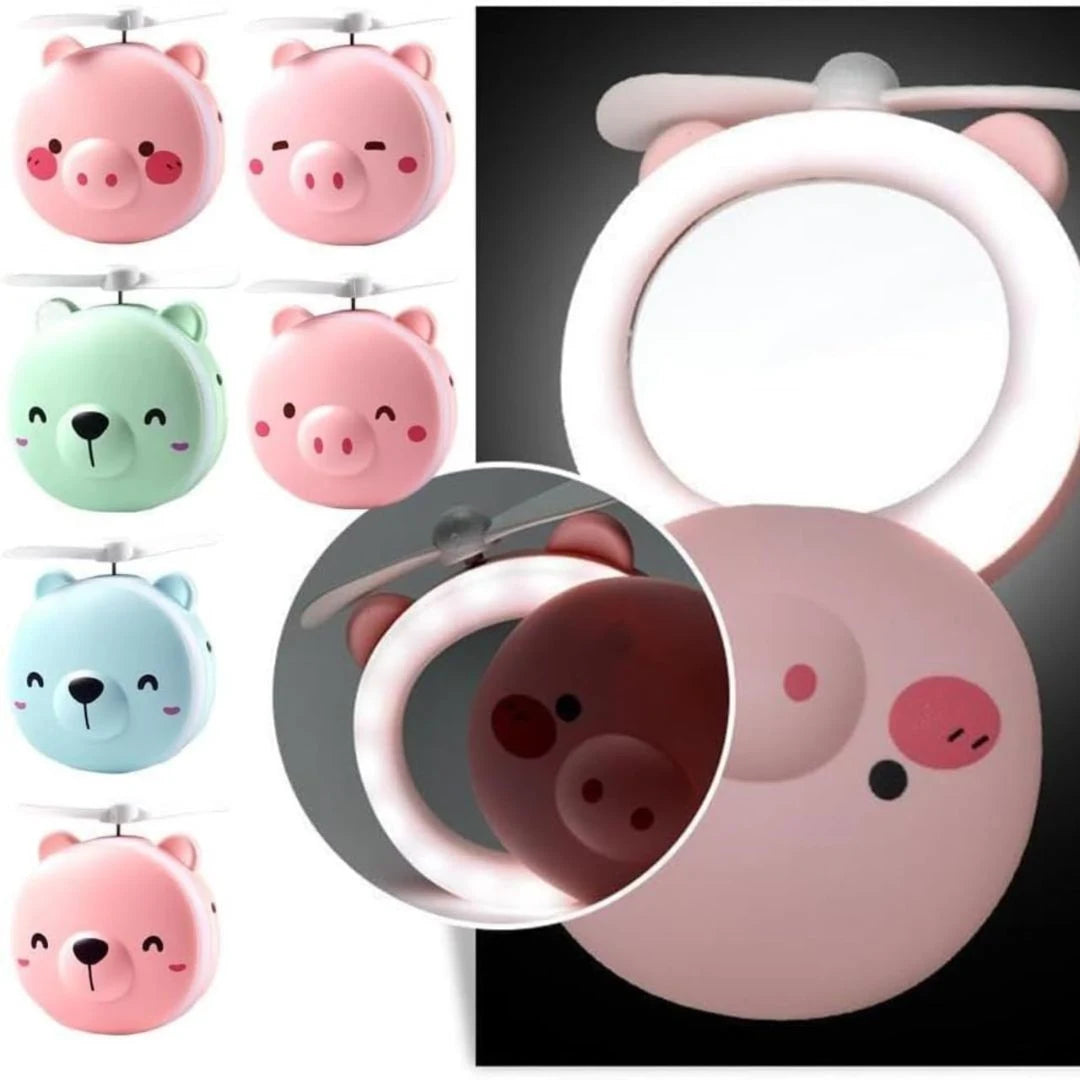 Portable 3 in 1 Cartoon LED Makeup Mirror Light