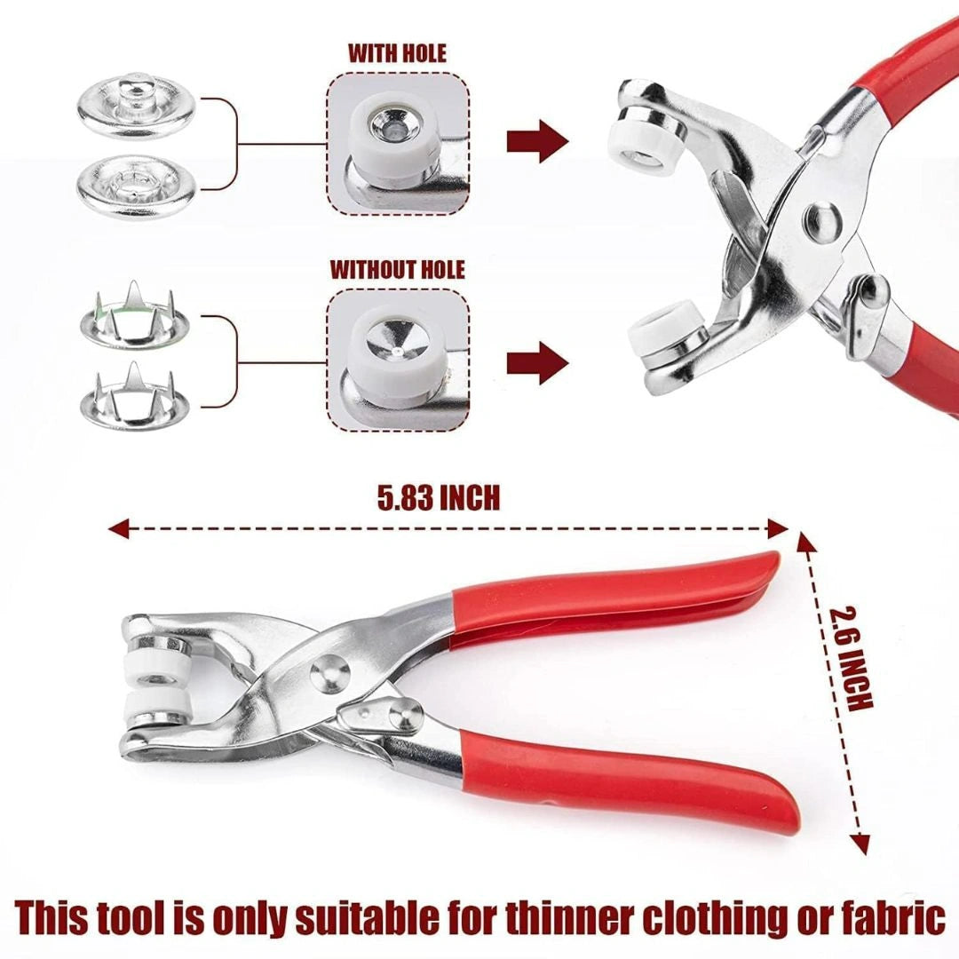 Heavy Duty Snap Button Plier Tool Kit