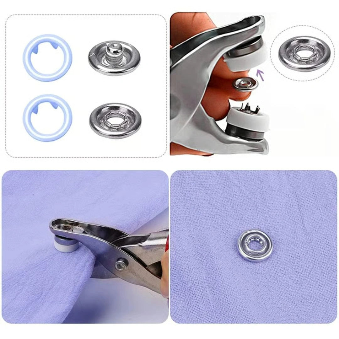 Heavy Duty Snap Button Fastener Plier Tool Kit