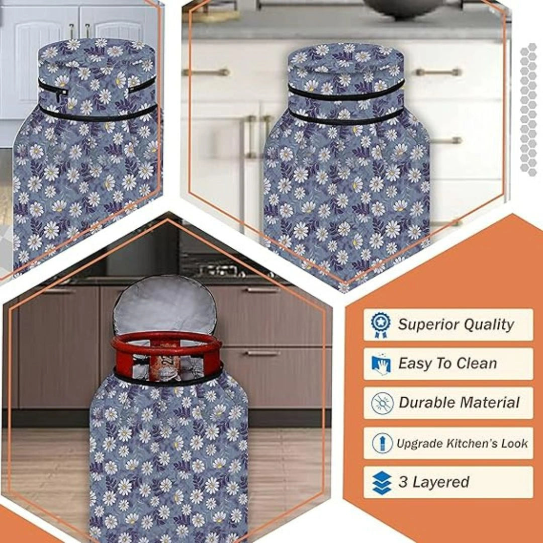 Polyester 3-Layered LPG Gas Cylinder Cover with Zip Enclosure