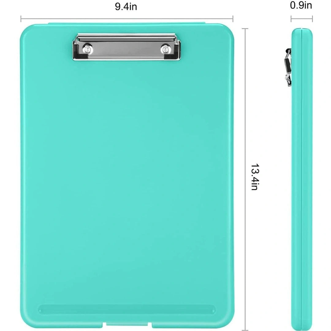 Foldable Plastic Clipboard with Built-in Storage and Pen Holder