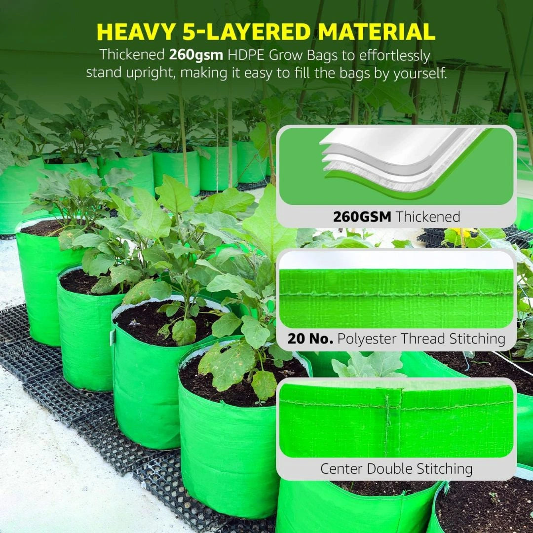 Premium HDPE Uv Protected Green Colour Plants Grow Bags