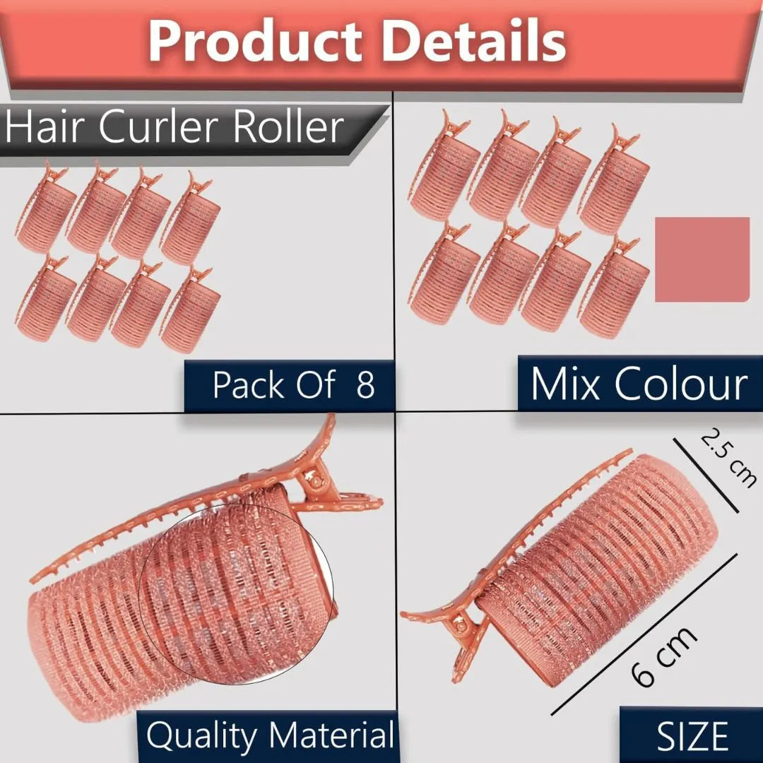 Beauty (8 pcs) Heatless Hair Curler Roller