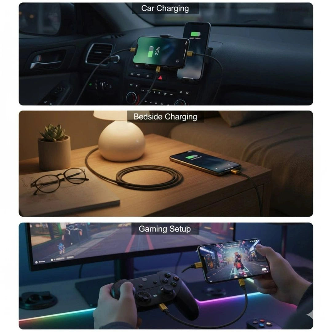4 in 1 Fast Charging Cable | Multi-Port USB-C to Type-C & Lightning