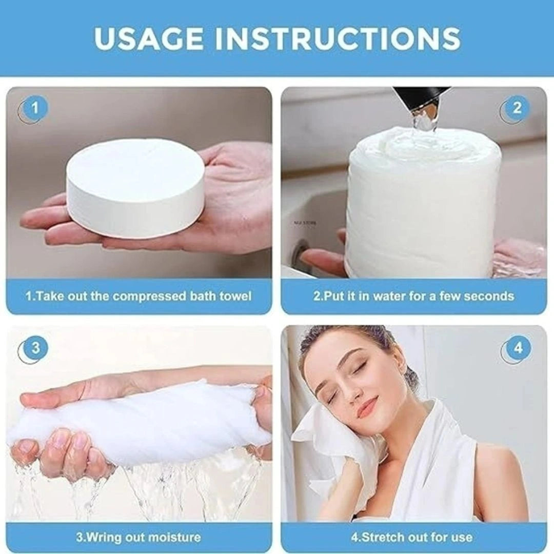 Magic Compressed Bath Towel Tablets (Pack Of 2)