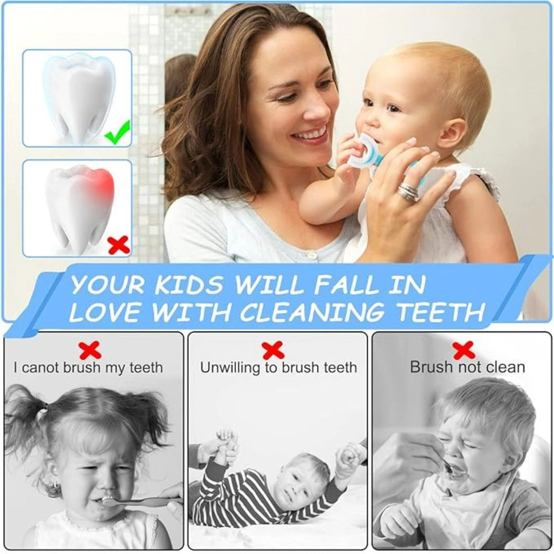 U Shaped Toothbrush for Kids(Pack of 2)