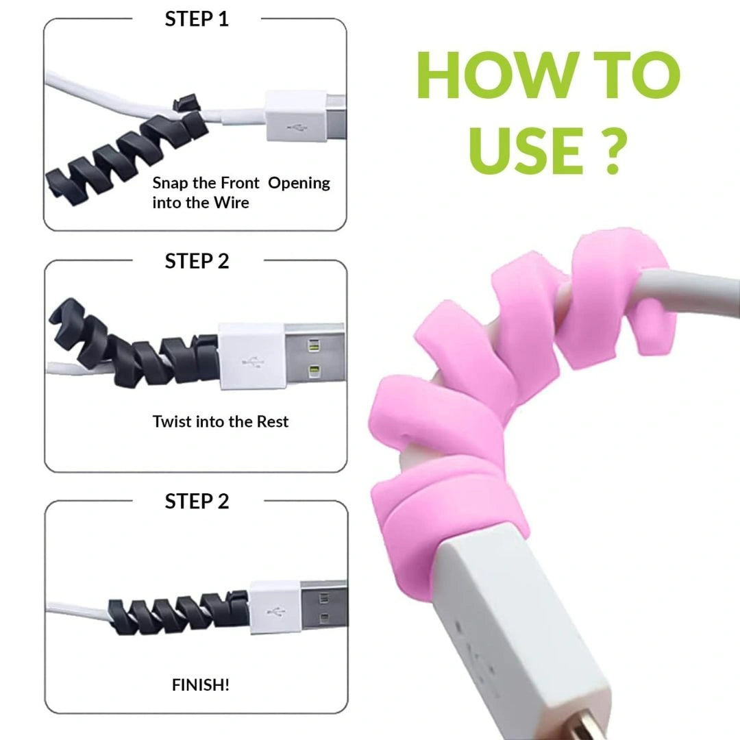 Spiral Cable Protector(4 Pcs)