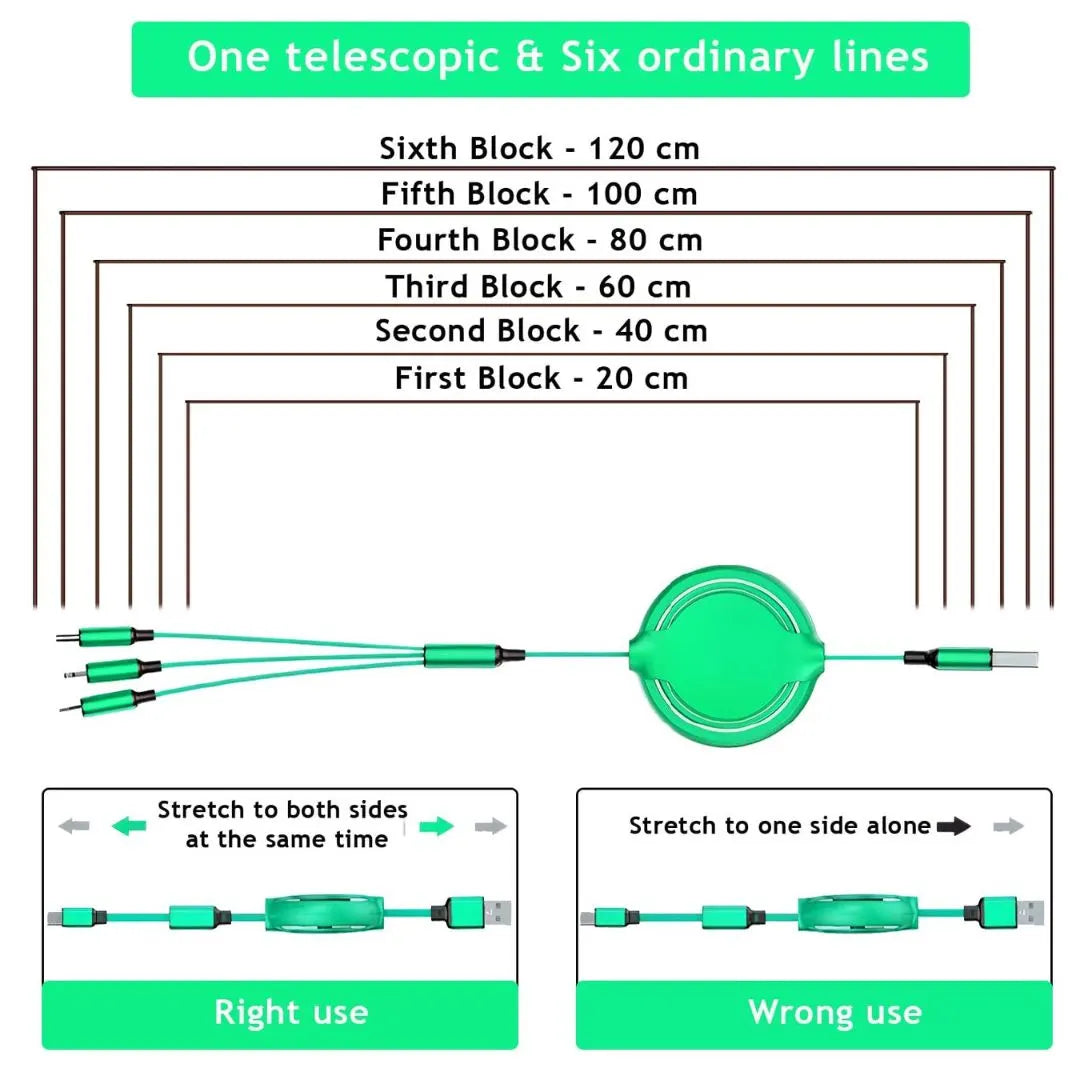 3 In 1 Retractable USB Cable