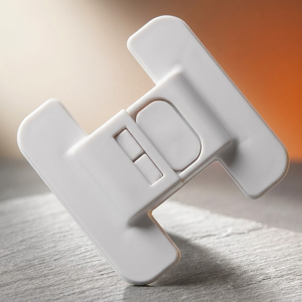 Macro close-up of SafeLock Pro build quality and adhesive pad