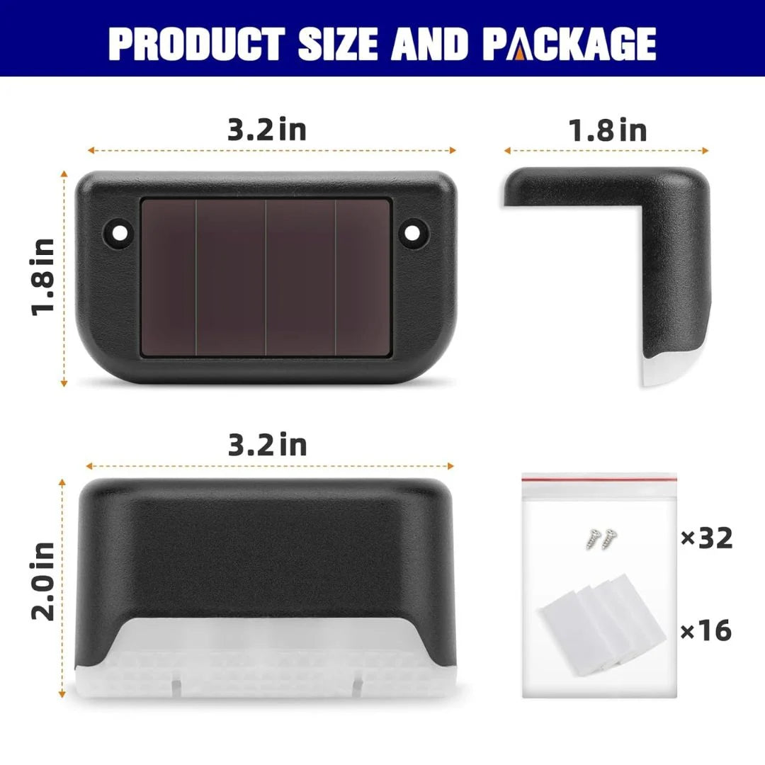 Solar Step Deck Fence Lights (set of 4)