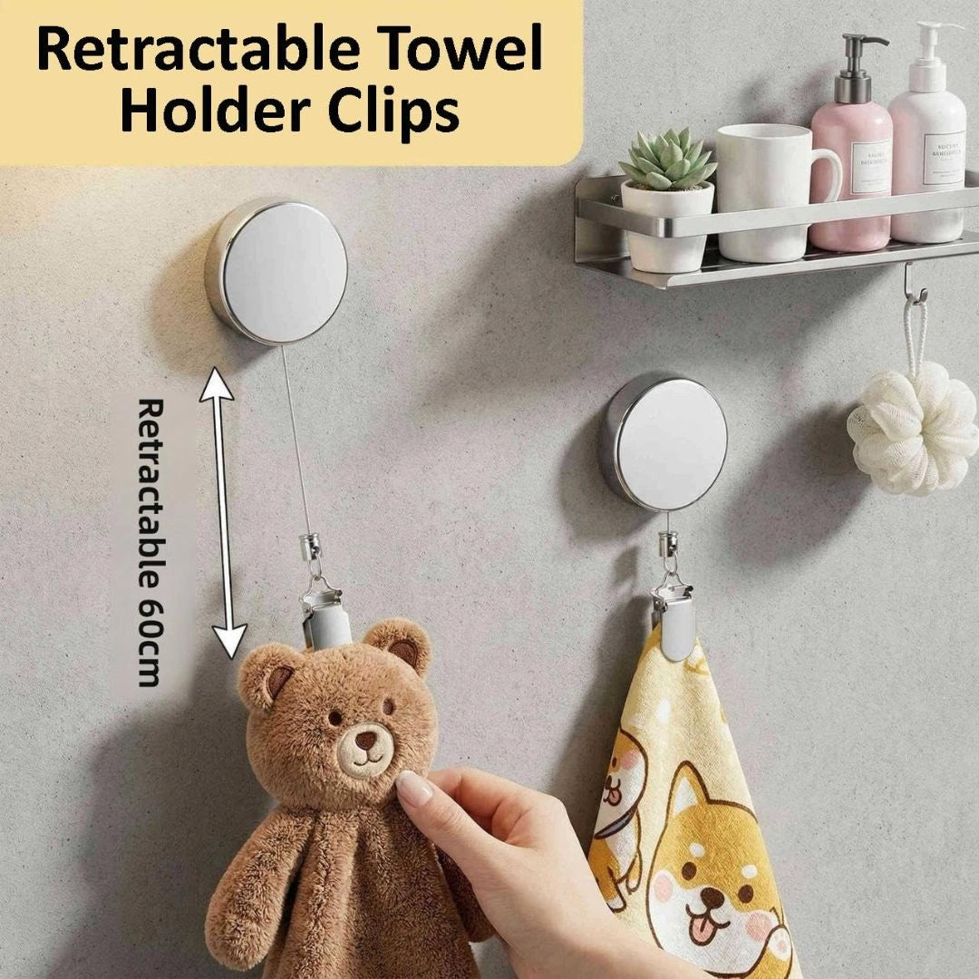 Retractable Towel Holder Clip