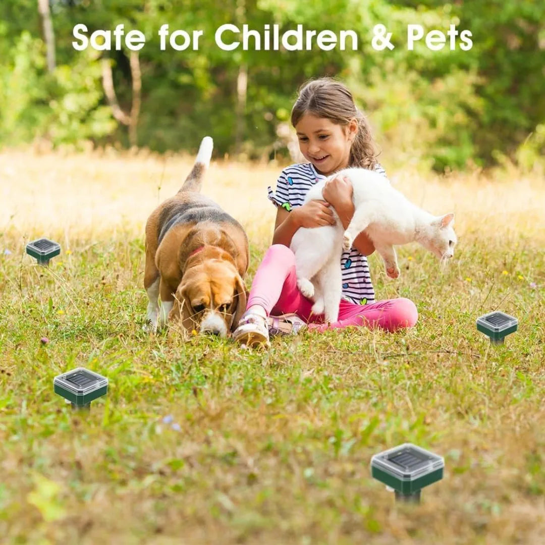 Mole Repellent for Lawns - Ultrasonic Gopher Repellent Solar Power