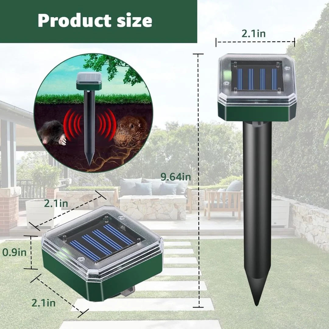 Mole Repellent for Lawns - Ultrasonic Gopher Repellent Solar Power