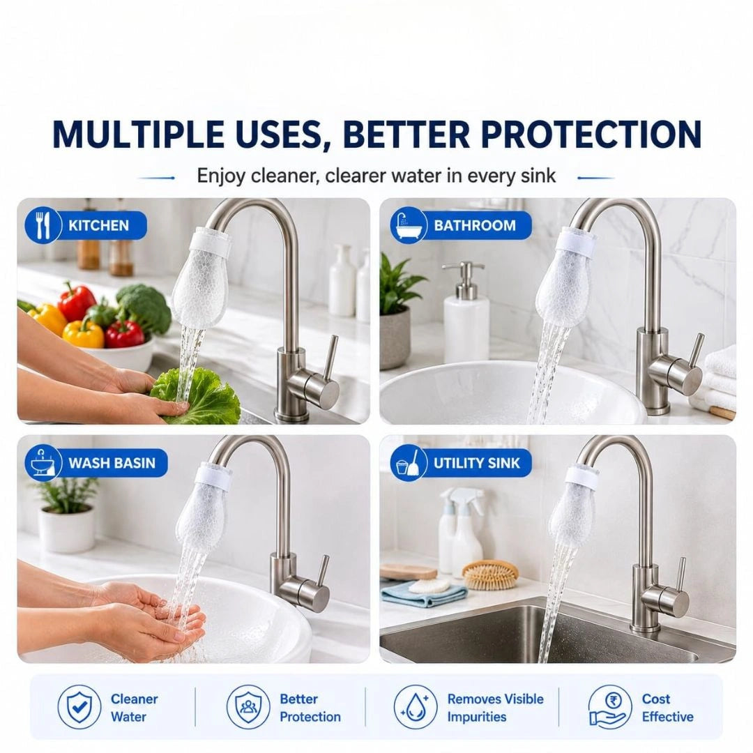 Universal Faucet Water Filter Cotton Bags(Pcs 10)