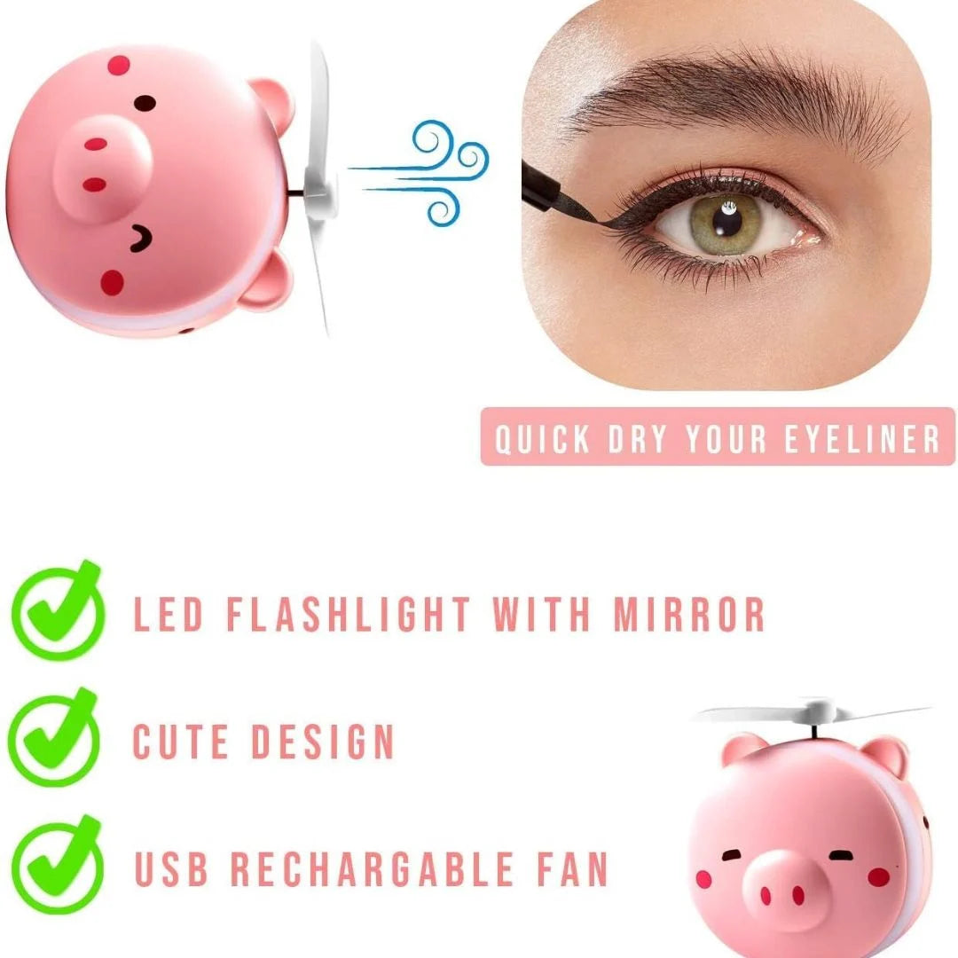 Portable 3 in 1 Cartoon LED Makeup Mirror Light