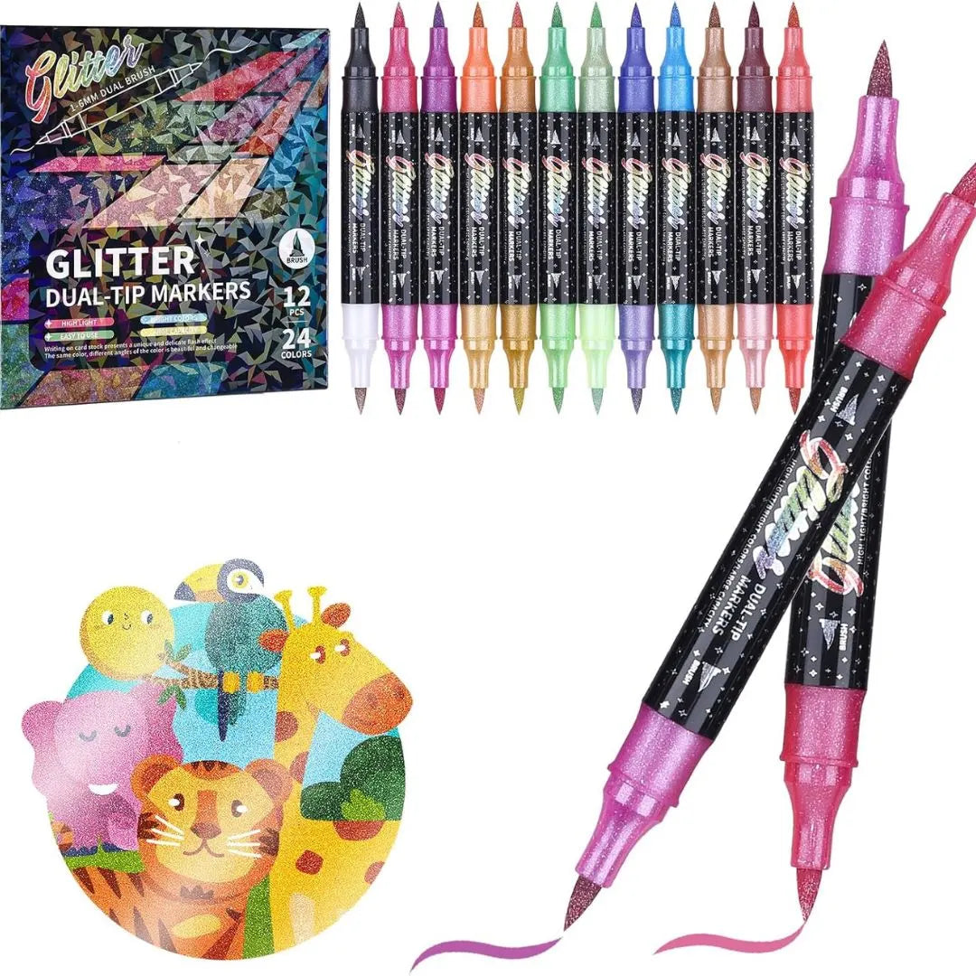 Glitter Brush Marker Set