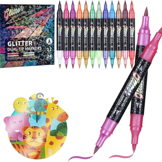 Glitter Brush Marker Set