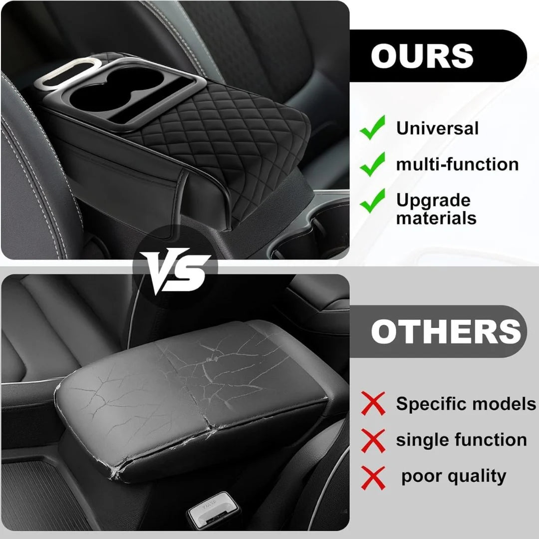 Car Arm Rest Cushion with Cup Holder