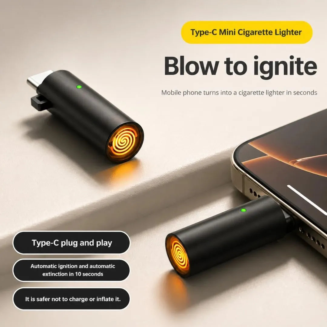 USB Type C Cigarette Lighter for Phone