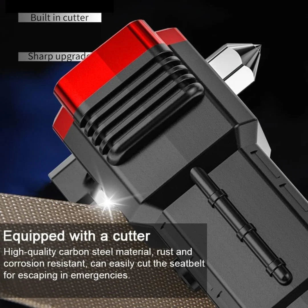 Emergency flashlight tool demonstrating compact portable size