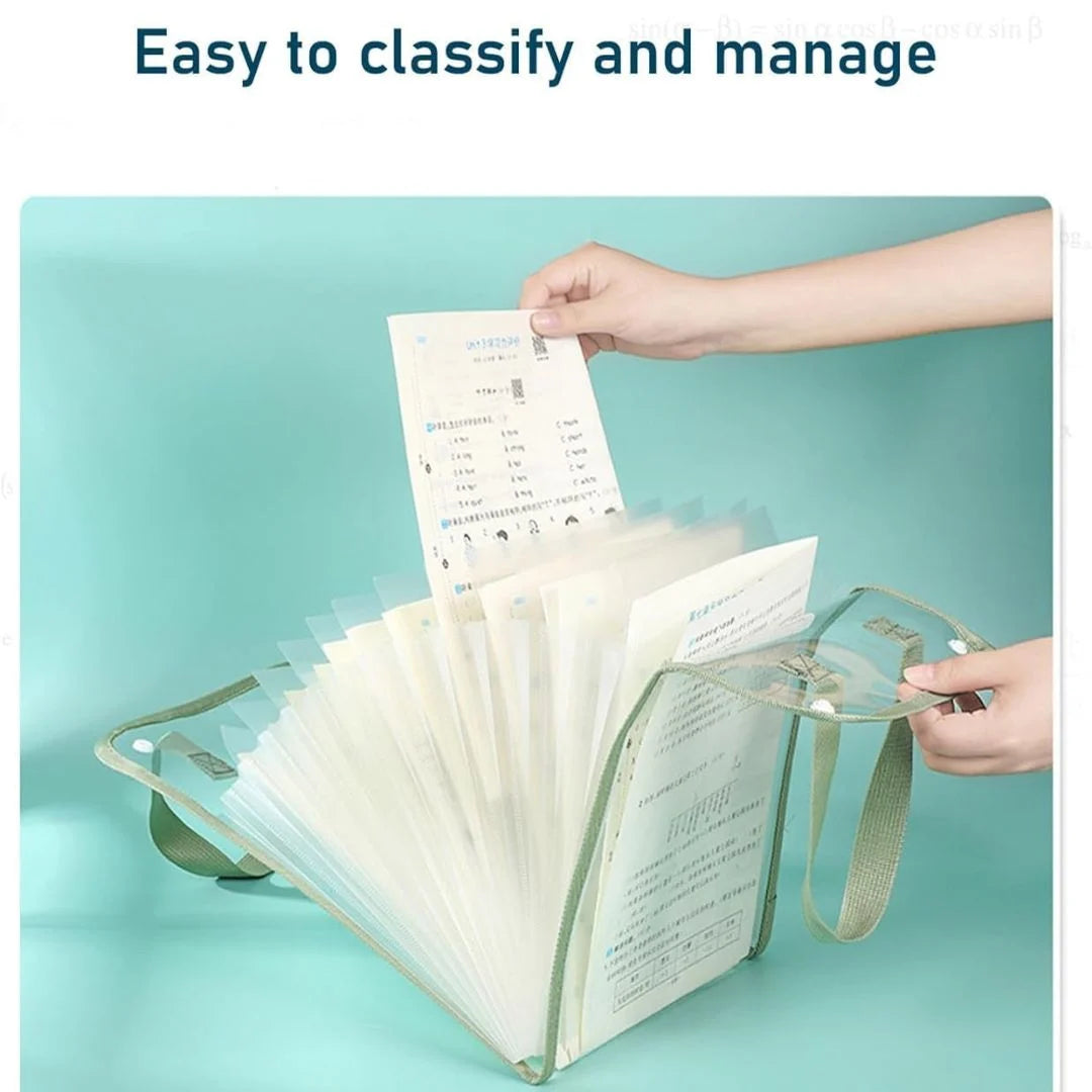 Transparent A4 Document Storage Bag with Handle