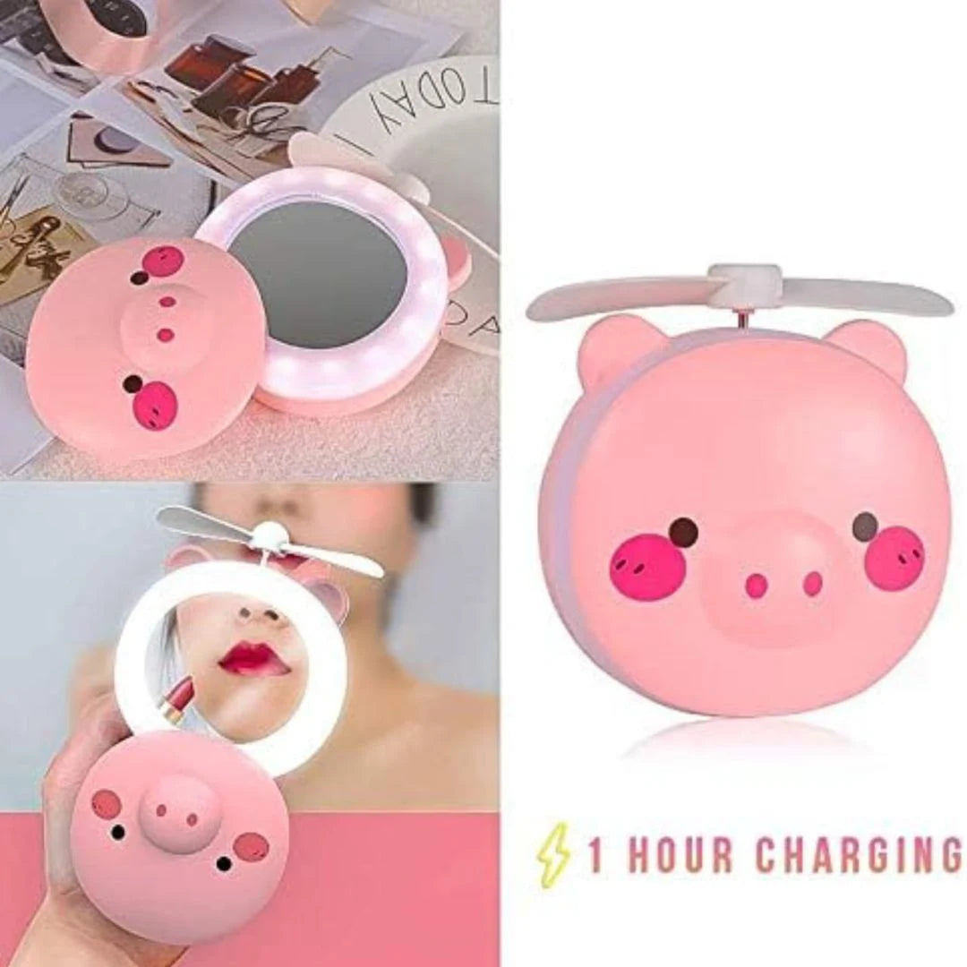Portable 3 in 1 Cartoon LED Makeup Mirror Light