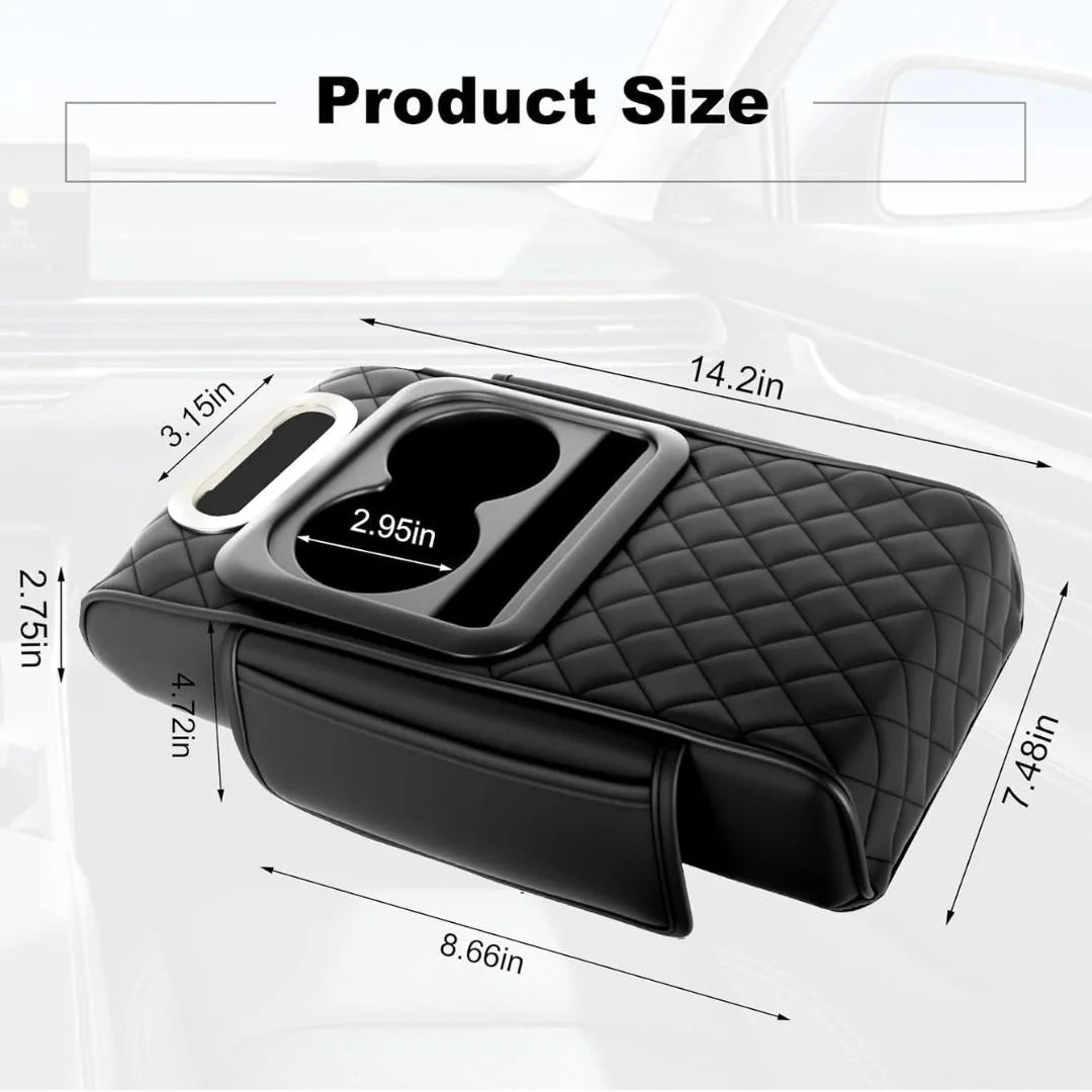 Car Arm Rest Cushion with Cup Holder