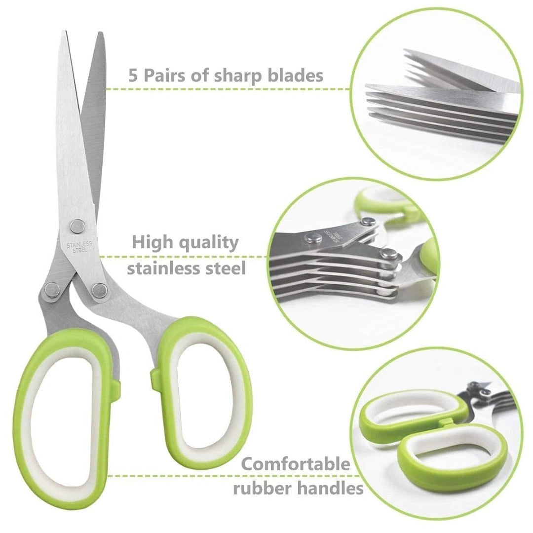 5 Blade Stainless Steel Cutter for Herbs