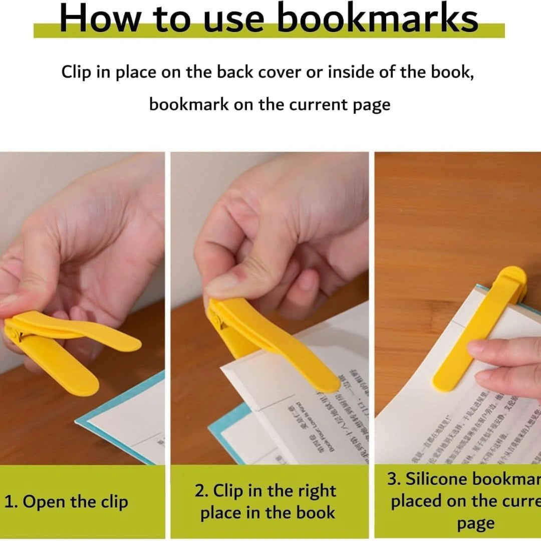Flexible Silicone Bookmark Clips for Books(Pcs Of 3)