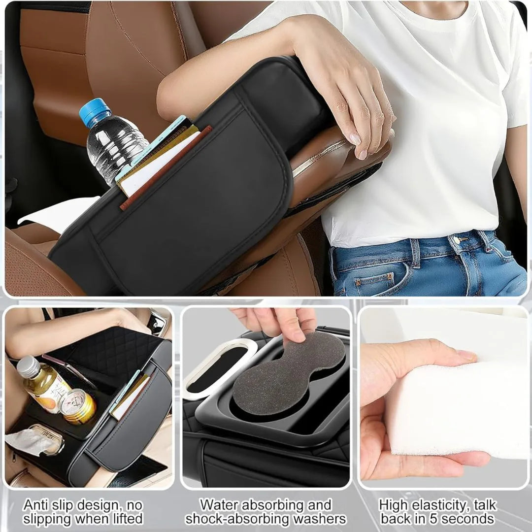 Car Arm Rest Cushion with Cup Holder