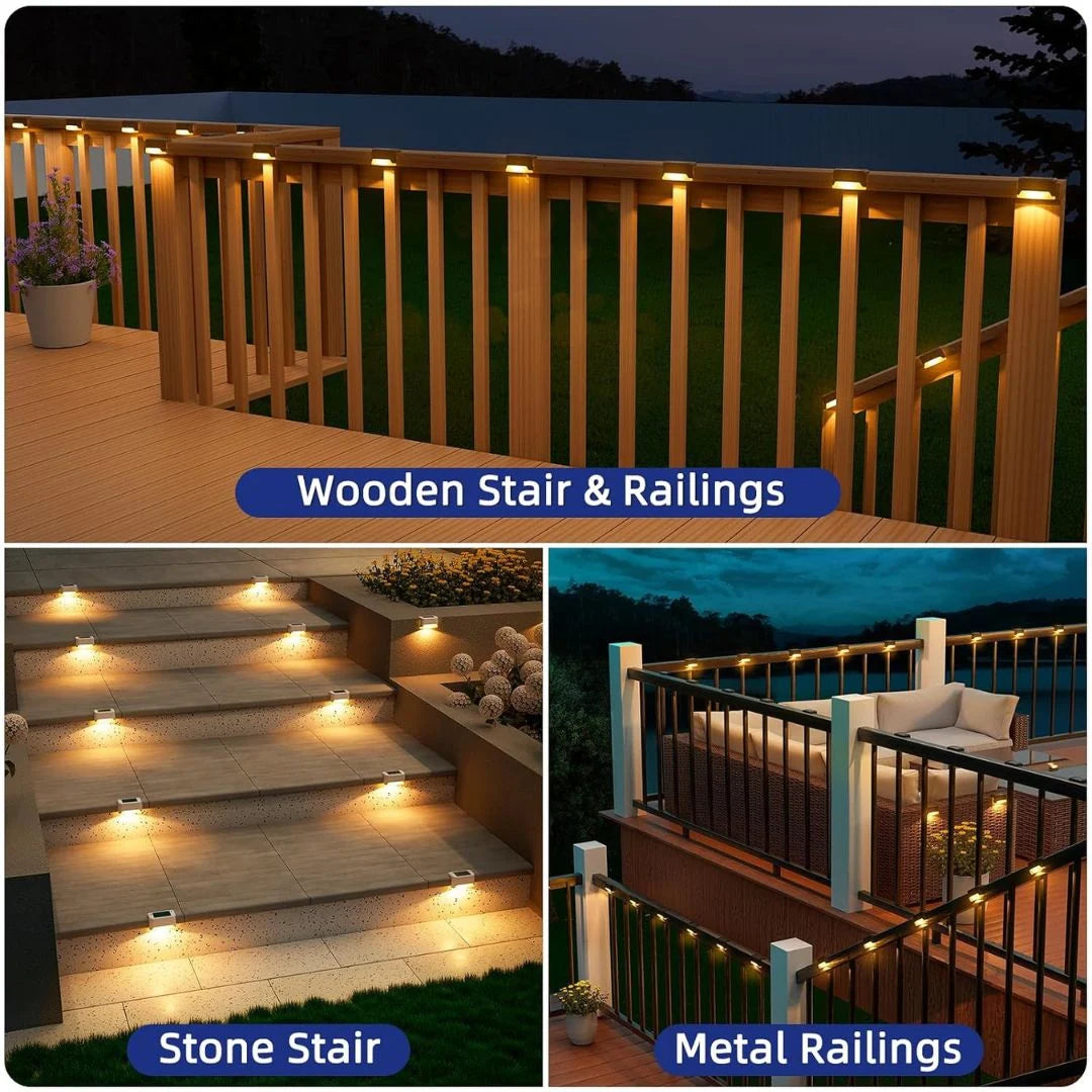Solar Step Deck Fence Lights (set of 4)