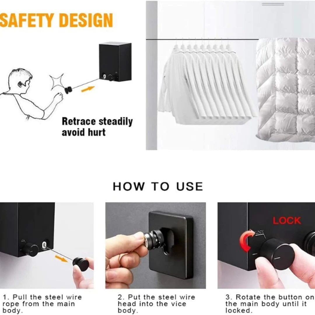 Adjustable Space-Saving Drying Rope