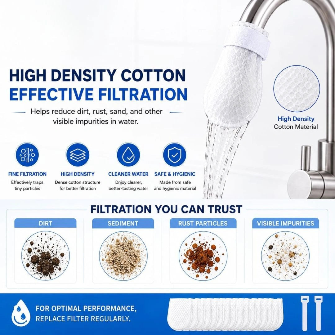 Universal Faucet Water Filter Cotton Bags(Pcs 10)
