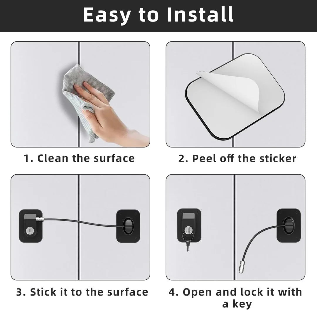 Fridge Lock with Silicone Wire Protection