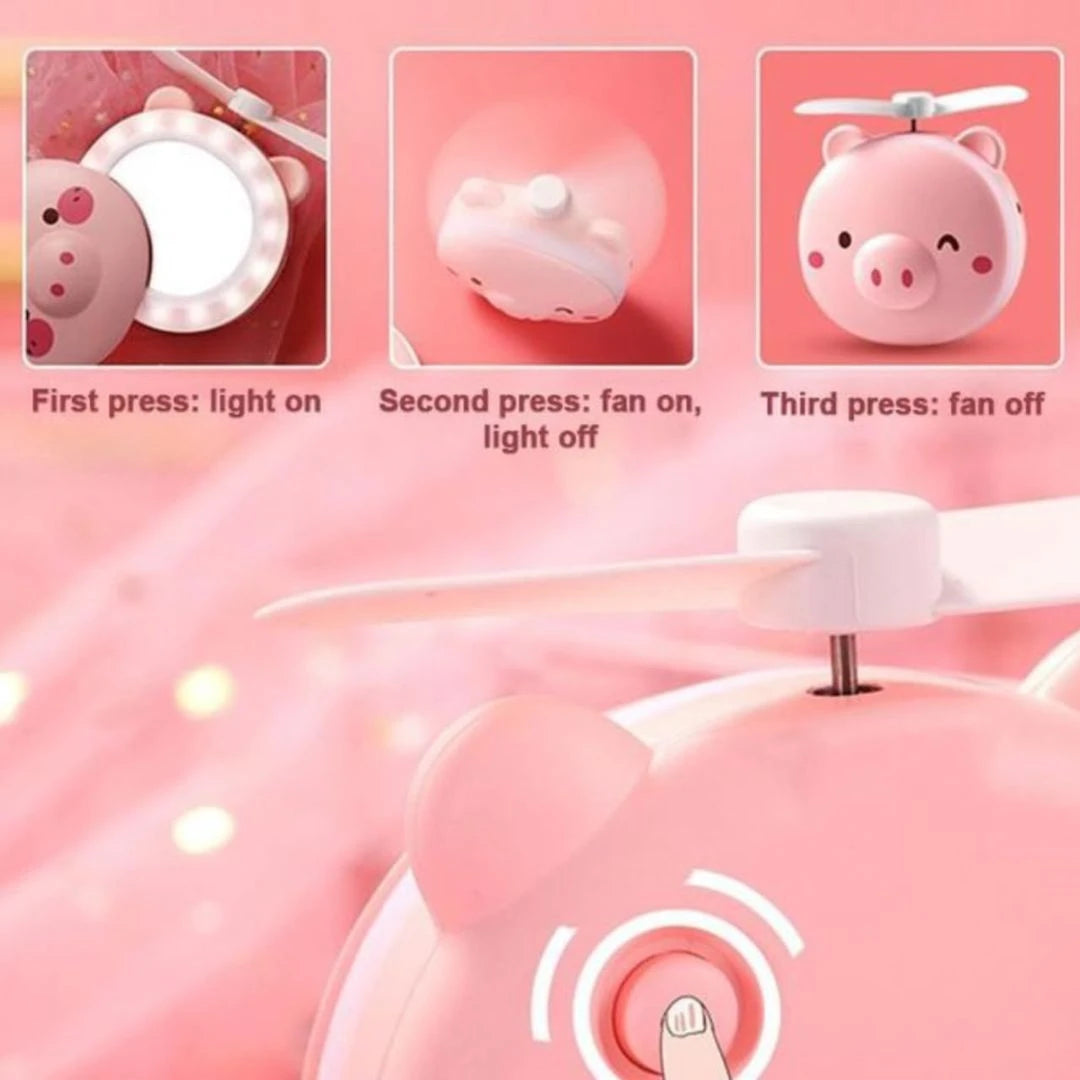Portable 3 in 1 Cartoon LED Makeup Mirror Light