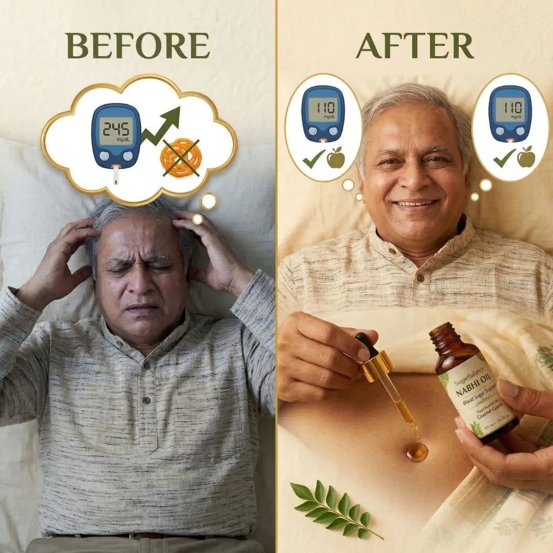 Nabhi oil application showing ease of use at bedtime