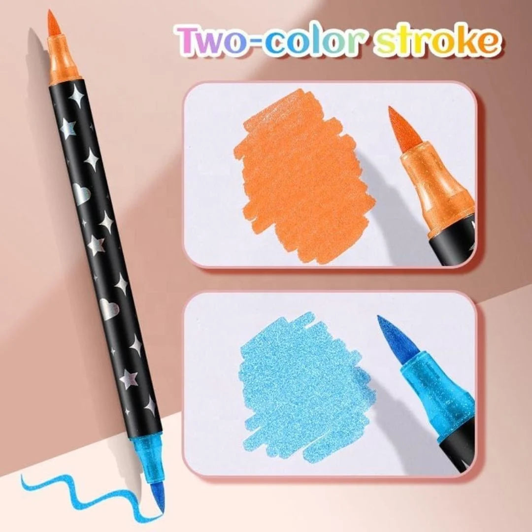 Glitter Brush Marker Set