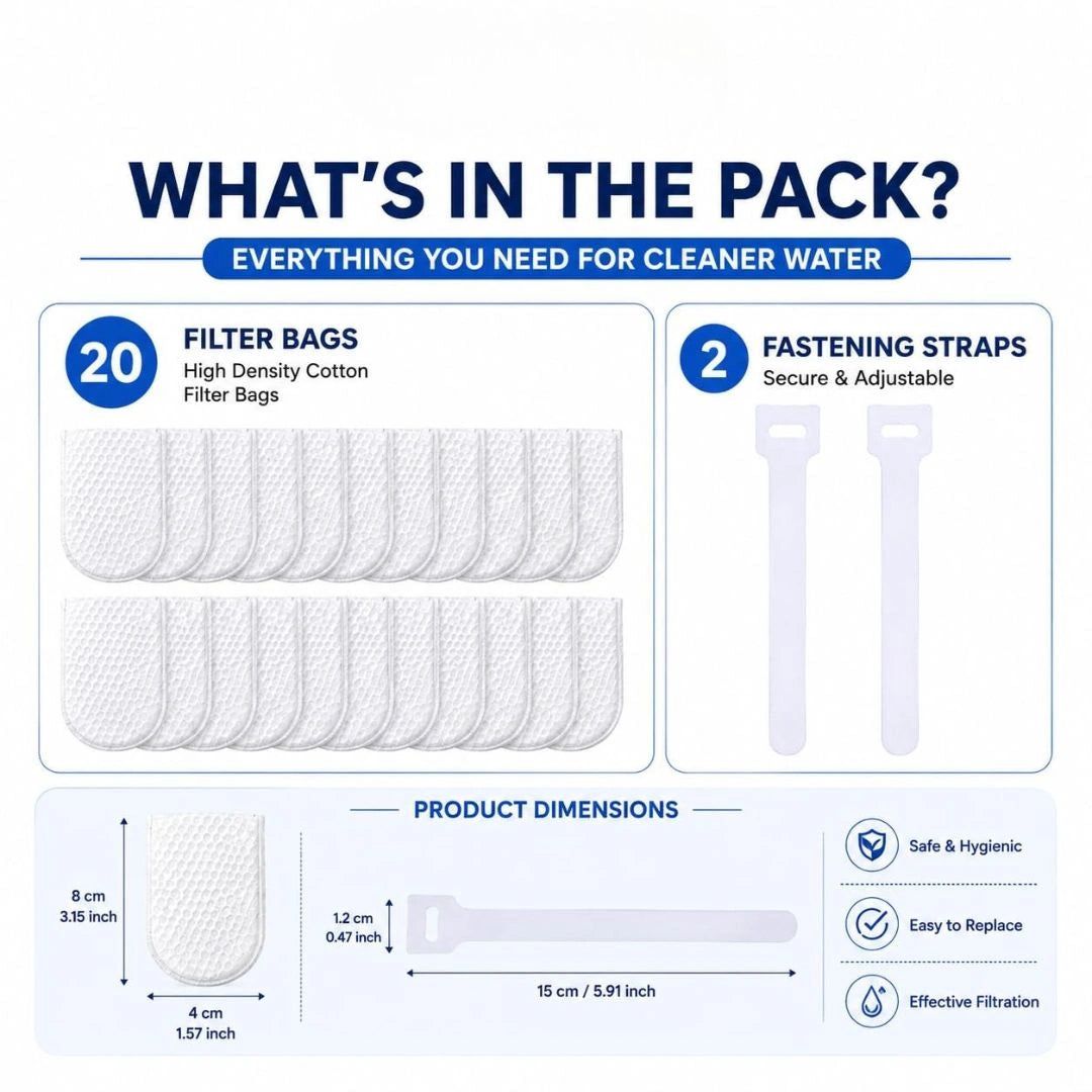 Universal Faucet Water Filter Cotton Bags(Pcs 10)