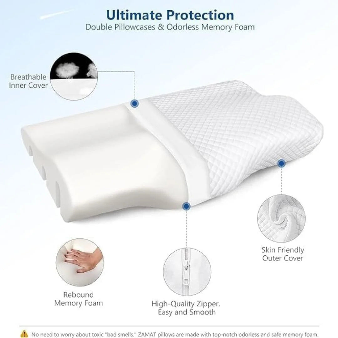Cervical Contour Memory Foam Pillow for Sleeping