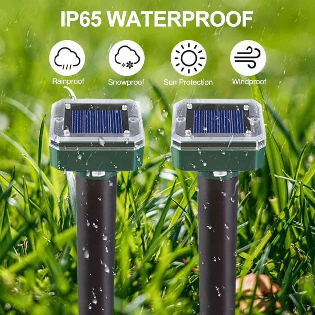 Mole Repellent for Lawns - Ultrasonic Gopher Repellent Solar Power