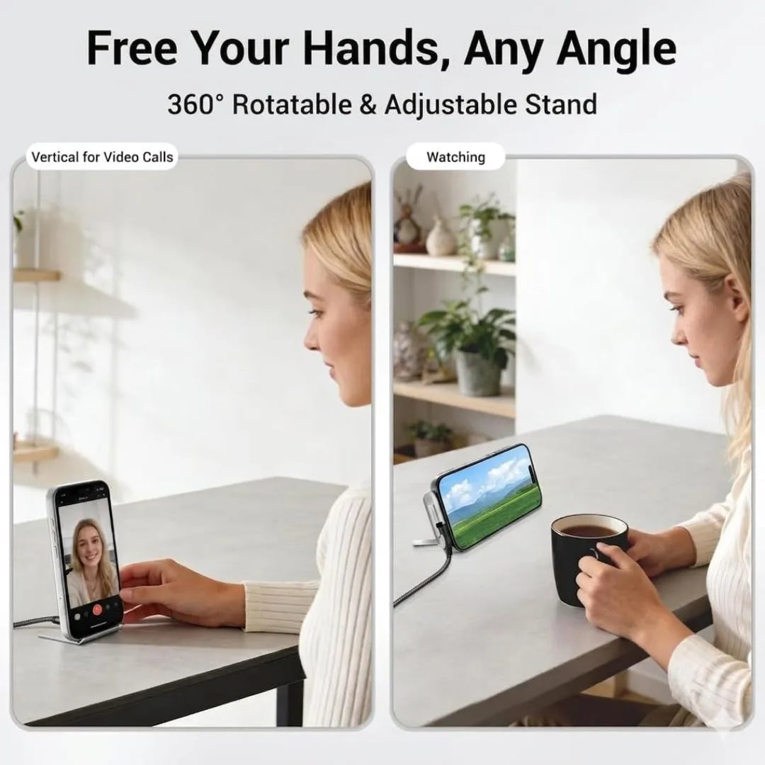 Fast Charging Cable with Foldable Phone Stand