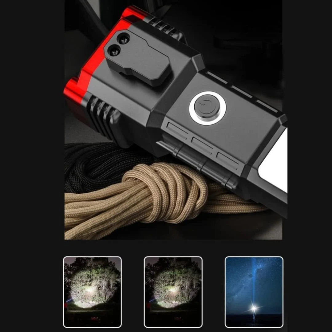 Portable Flashlight with SOS, Glass Breaker & Seat Belt Cutter