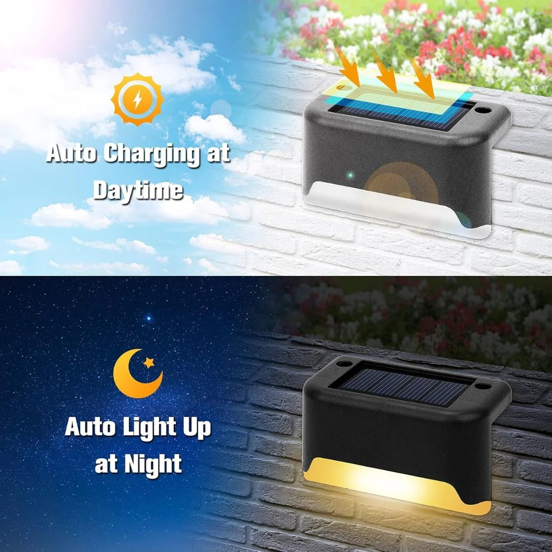 Solar Step Deck Fence Lights (set of 4)