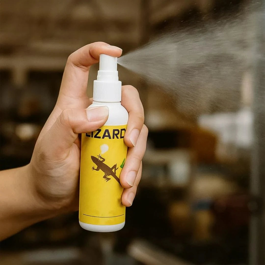 Lizard repellent spray complete product packaging