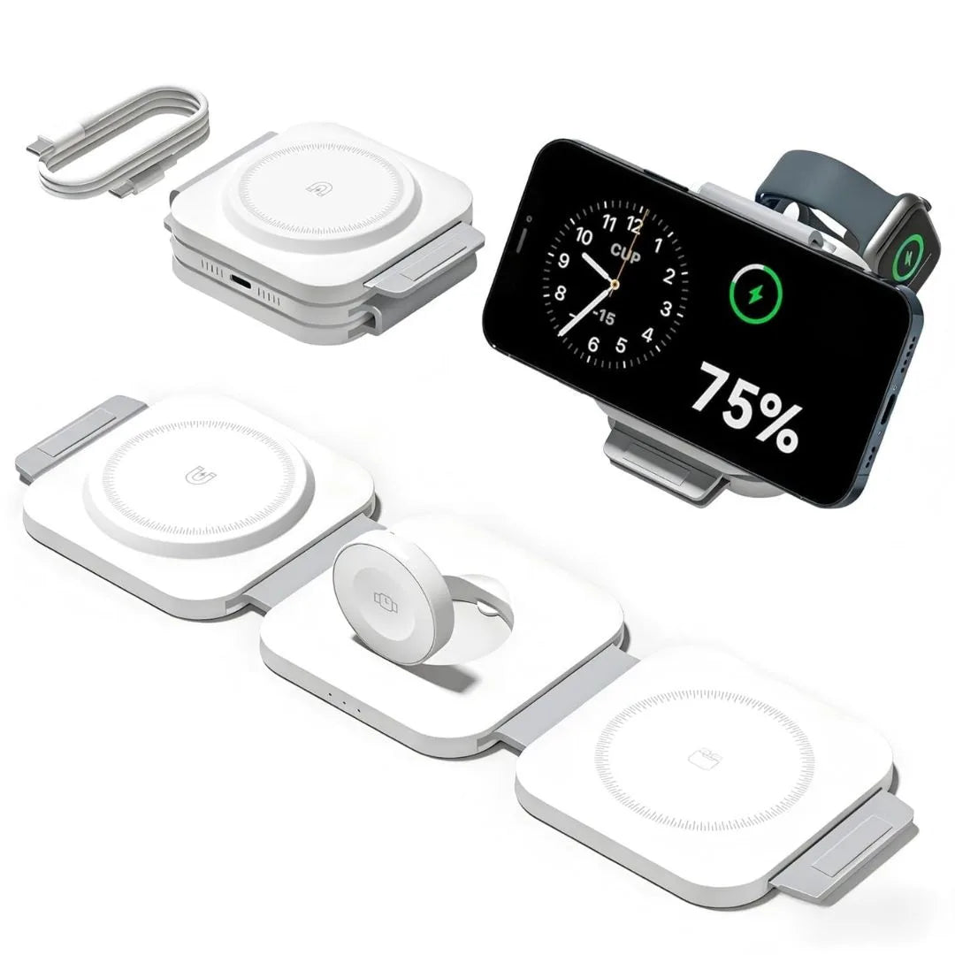Foldable Magnetic Fast Wireless Charger with Phone Stand