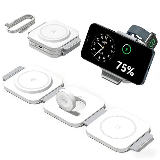 Foldable Magnetic Fast Wireless Charger with Phone Stand
