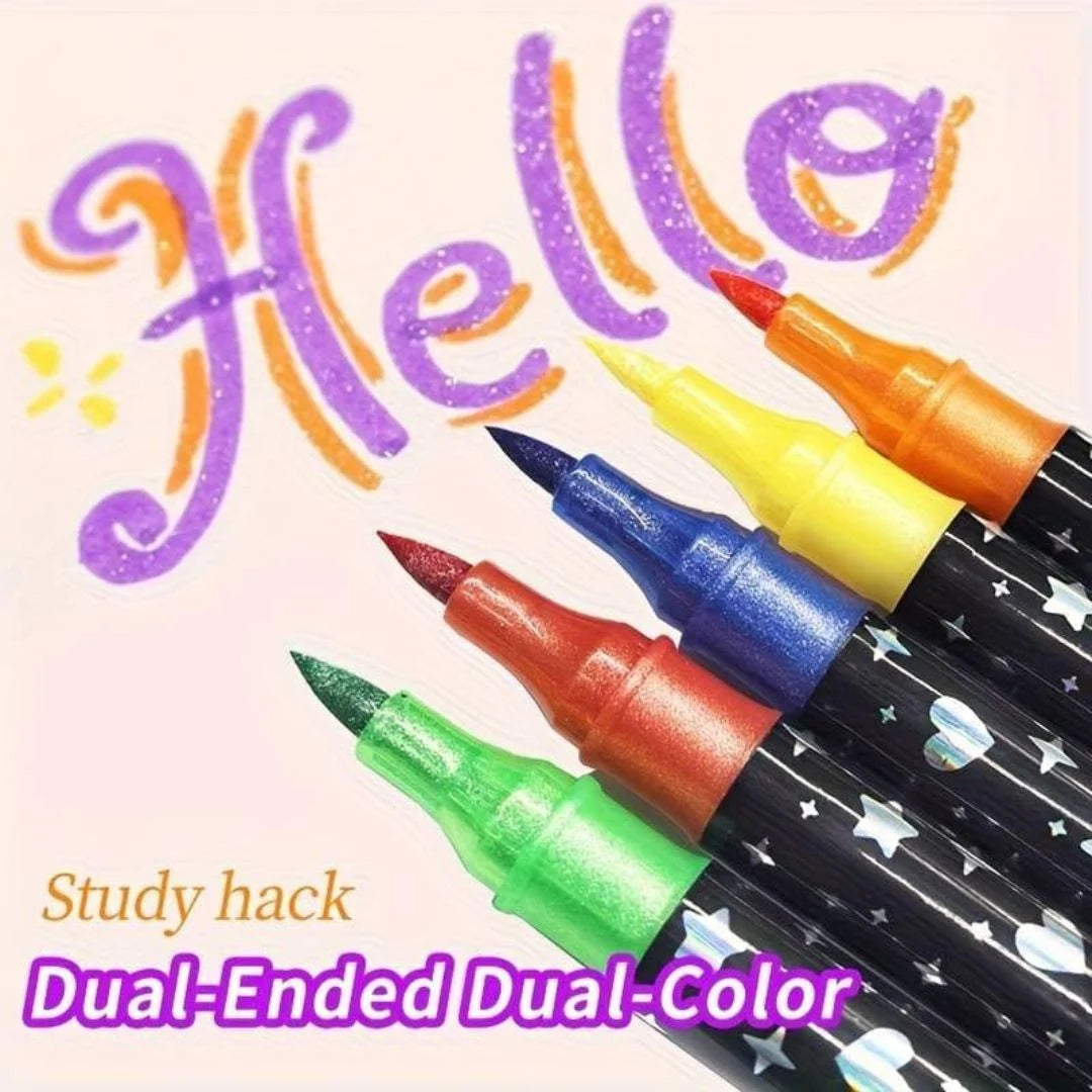 Glitter Brush Marker Set