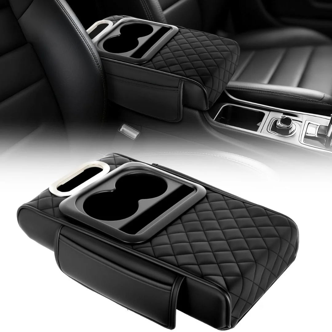 Car Arm Rest Cushion with Cup Holder