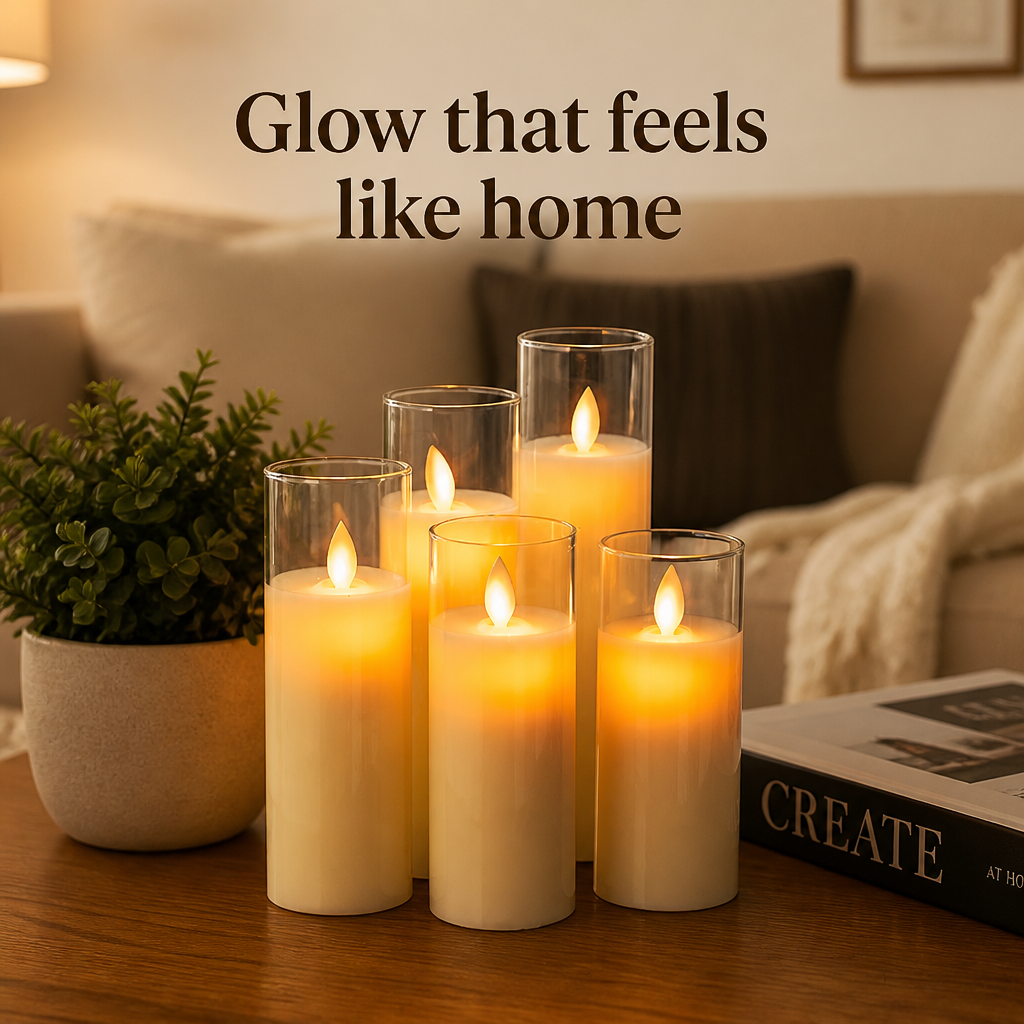 Elegant LED Candle Set (Set Of 3 Pcs)