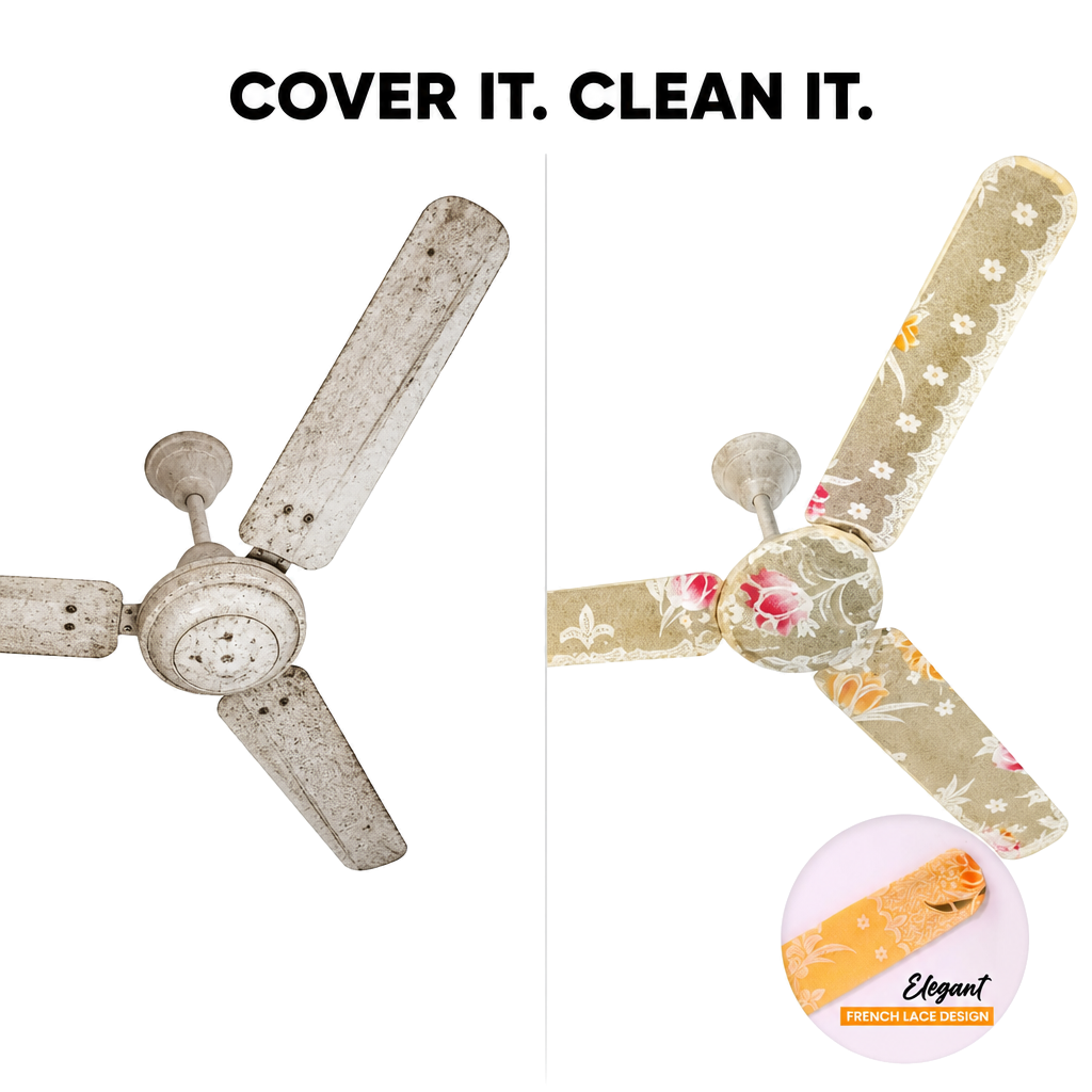 Protective French Lace Fan Cover Set